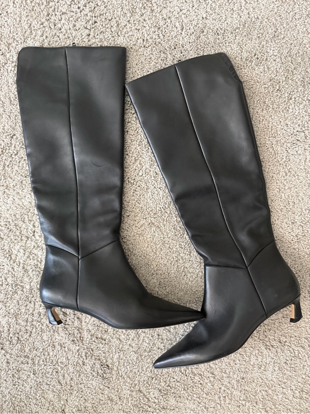 Gianni Bini Black Over-the-Knee Pointed Toe kitten Boots size 8.5